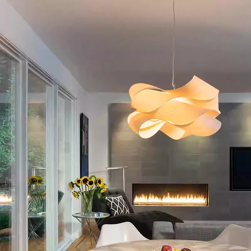 

Japanese Style Creative Wooden Pendant Lamp Living Room Bedroom Dining Room Staircase Wooden Style Lighting Fixture