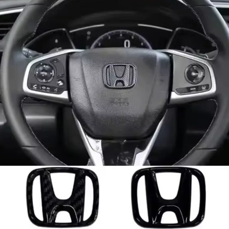 50x40mm Car Steering Wheel Center Logo Emblem Badge For Honda Civic Accord Jazz Fit CRV Odyssey City Pilot Vezel Prelude Insig