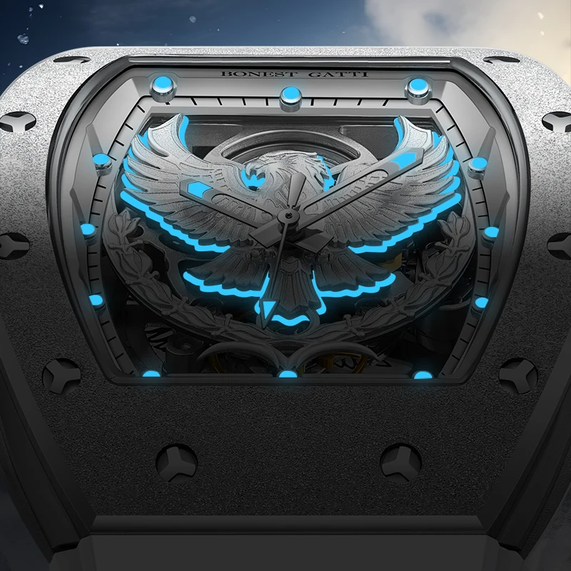 

Мужские автоматические часы BONEST GATTI с новым дизайном, циферблатом в виде Эйфелевой башни, сапфировым стеклом, классические, люксовый бренд.