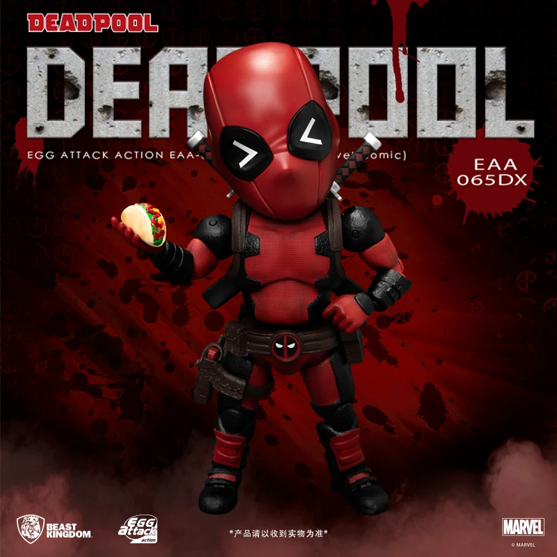 Marvel Deadpool With Scooter Motorcycle Eaa-065dx Q-Version 16.5cm Collection Model Desktop Decoration Children Xmas Gifts