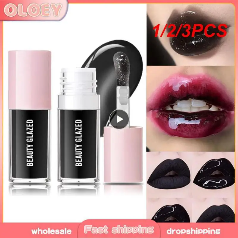 Lindo bálsamo labial must-have, macio e suave, óleo transparente, colorido, tônico cheio de óleo de lábio preto, 1 pc, 2 pcs, 3pcs