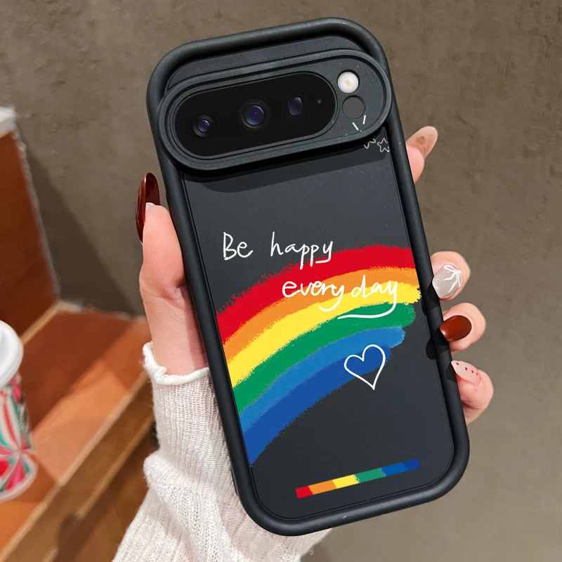 Regenbogen-Muster-Hülle für Google Pixel 8A 8 Pro 9 Pro XL, stoßfeste weiche TPU-Silikon-Telefonabdeckung für Pixel 9 Pro-Schutzhülle