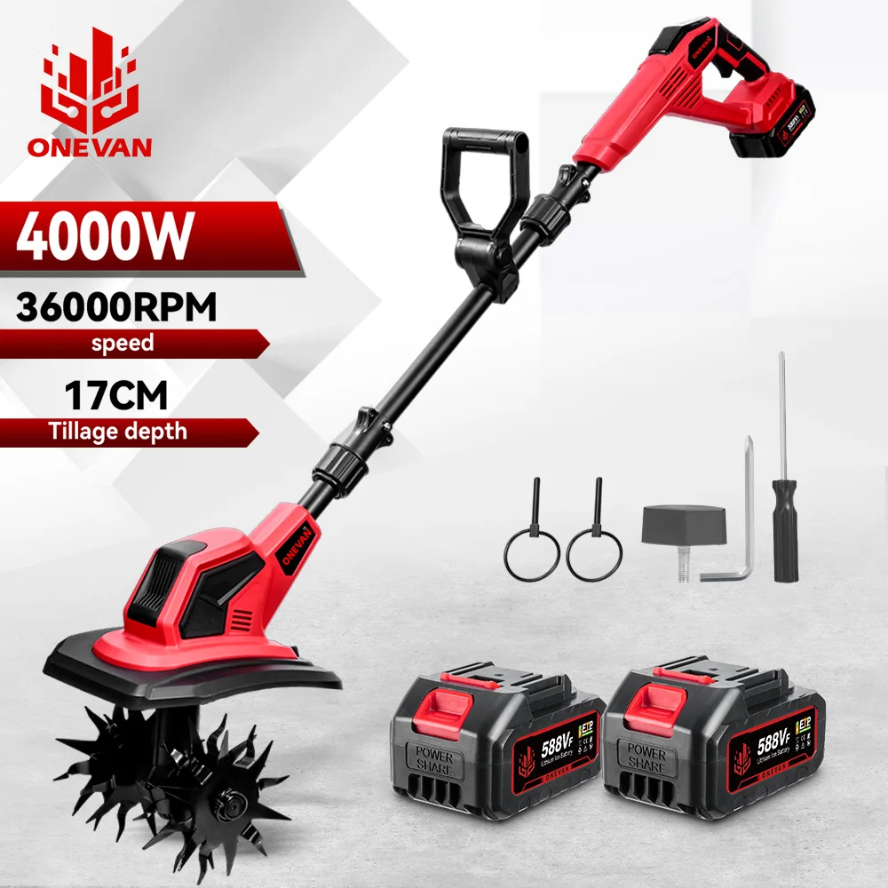ONEVAN 36000 об/мин электрическая культиватор газонокосилка роторная машина для выращивания почвы садовый инструмент подходит для Makita 18 В аккумуляторный штифт