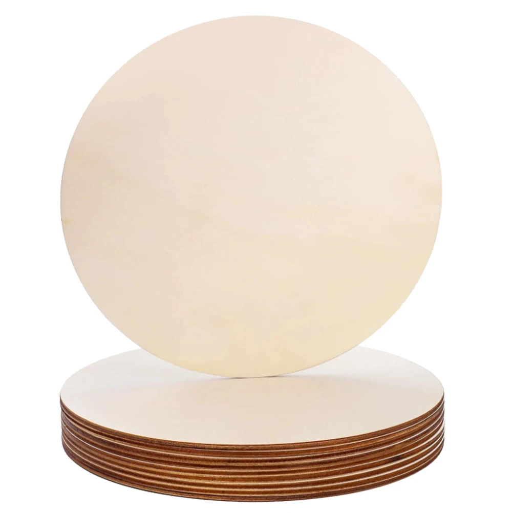 

10 Pcs Wooden Pendant Crafting Match Natural Blanks Decorations Unfinished Round Slices Graffiti Chips Accessory Disc