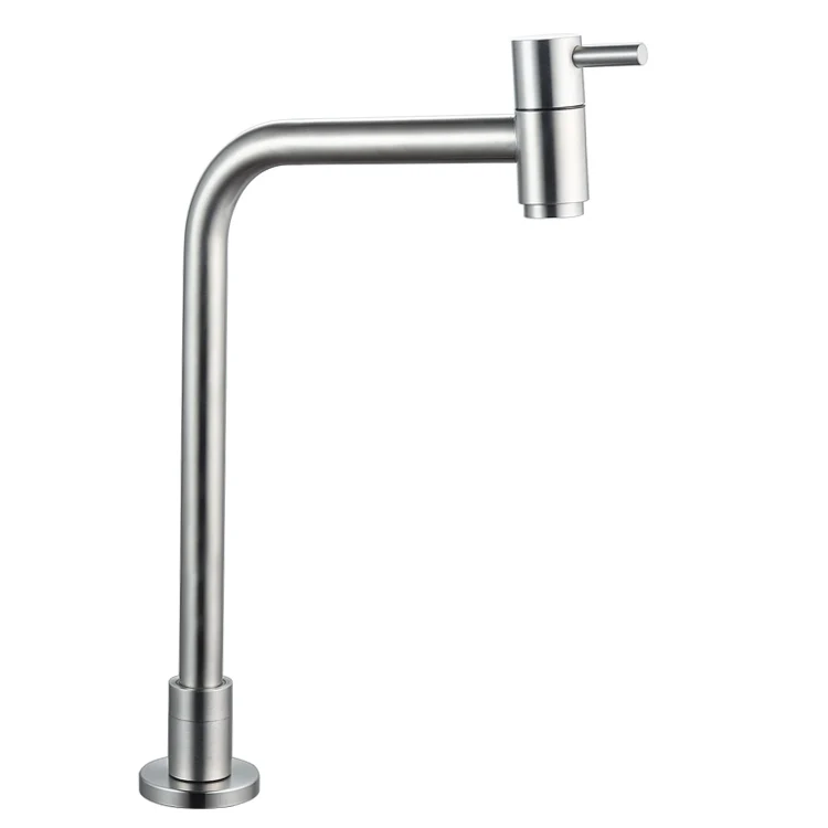 

SS 304 Stainless Steel Modern Design Single Handle Cold Water Tap High Height Single Hole Faucet Metered Features Price
