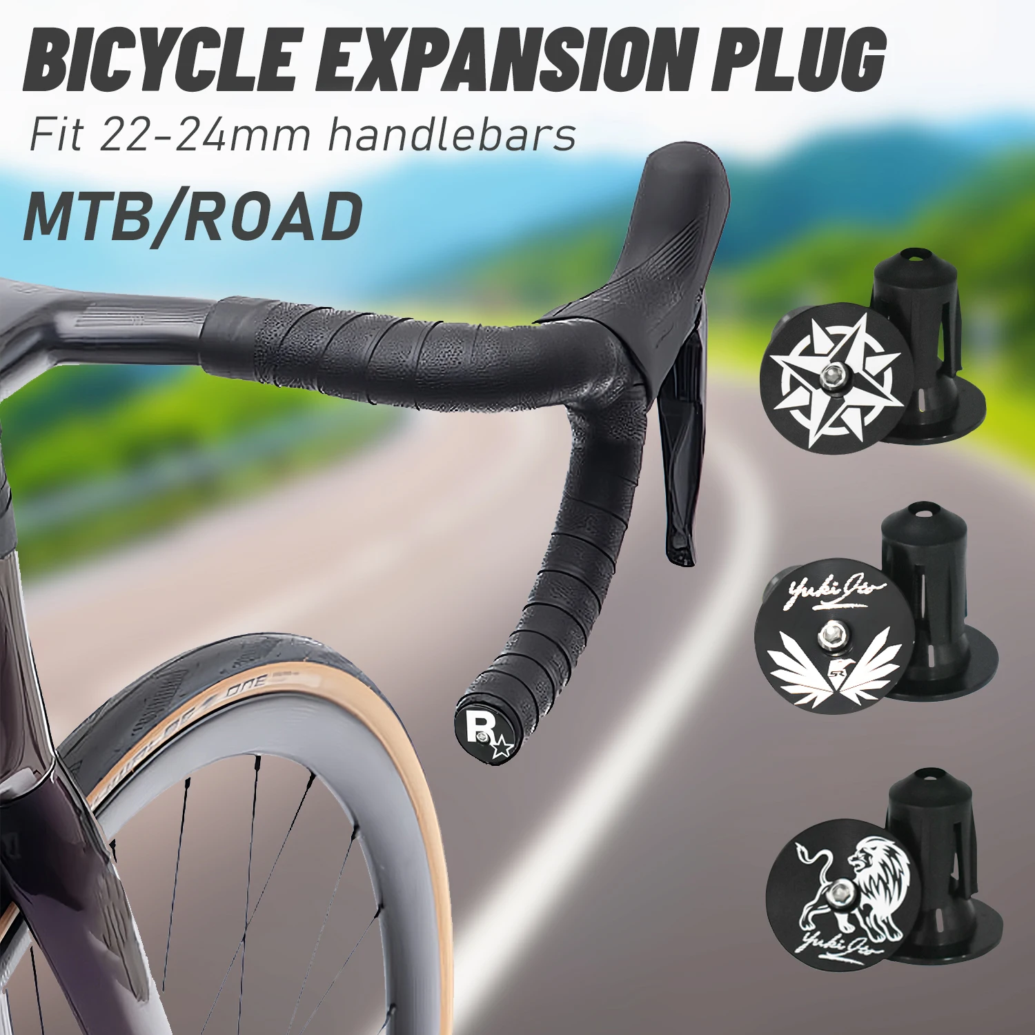 KRSEC MTB Road Bike Handlebar End Plugs Aluminum Alloy Handle Bar End Cap BMX Bike Grip Multi-color Cover Bicycle Accessor