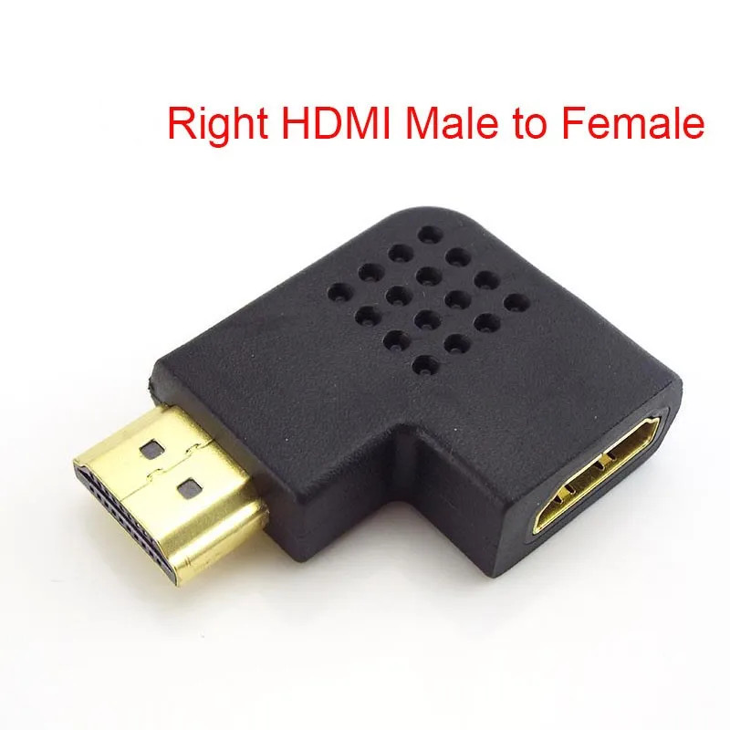 Male to Female HDMI-compatible Adapter Converter 90 Degrees Angle Turn Right Left Extension Cable Connector HD 1080P L19