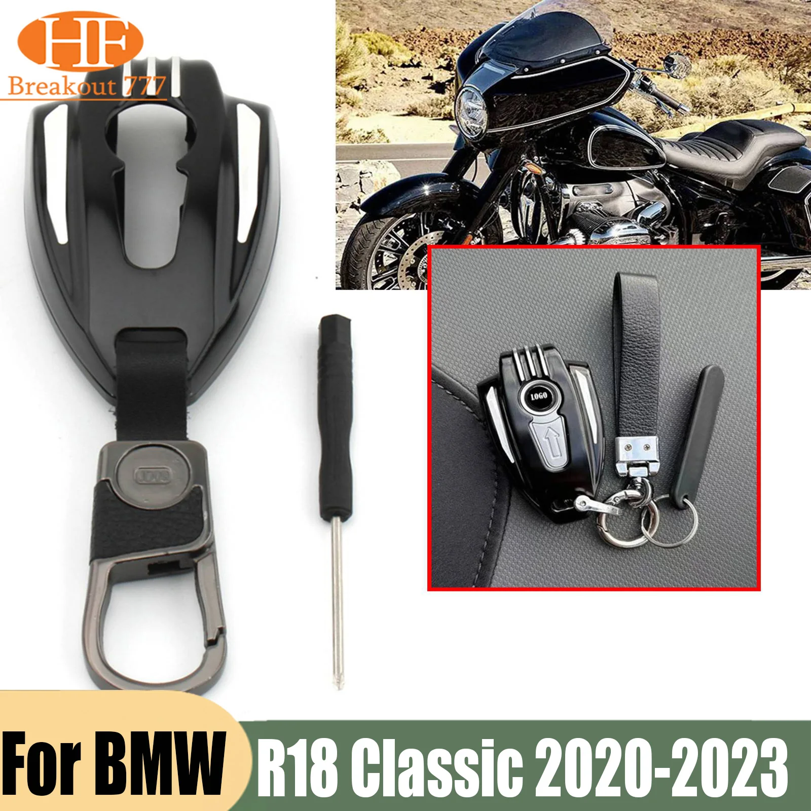 For BMW R18 Classic/Bagger/Transcontinental 2020-2023 2021 Motorcycle Key Case Protector CNC Aluminum Keyless Decorative Cove