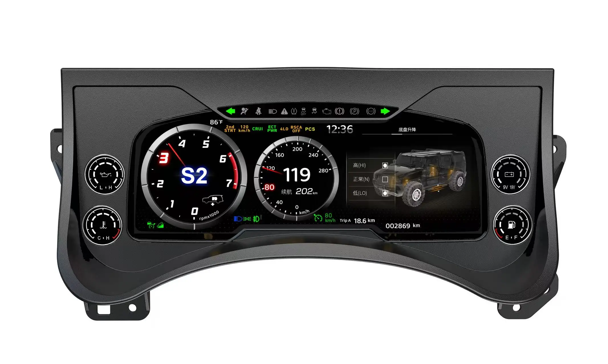 JT 12.3 Inch Car LCD Digital Cluster Linux System For Hummer For H2 2003-2009 Virtual Cockpit Speedometer Dashboard