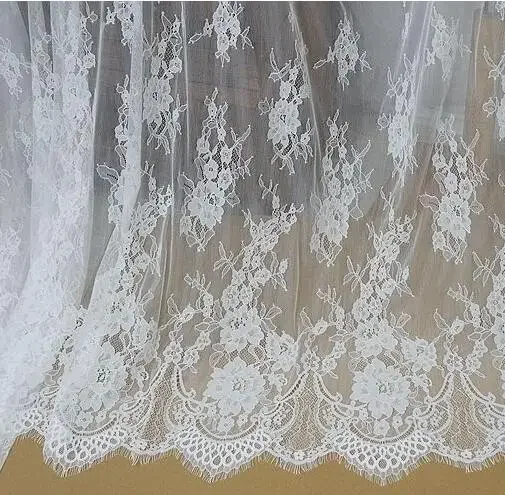 

Exquisite White French Eyelash Lace Fabric, Handmade DIY Curtains, Decorations, Clothing Background Decoration Accessories