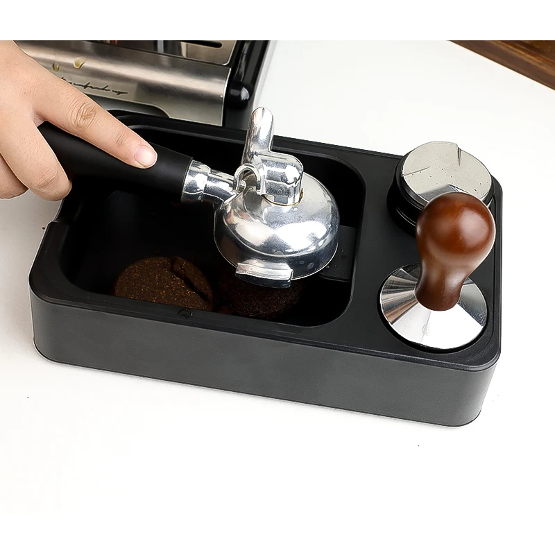 Multi functional coffee powder holder 51/54-3/58mm coffee machine handle bracket powder tapping box