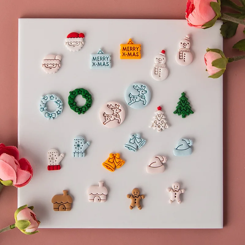 Christmas Series Polymer Clay Cutter Deer Snowflake Santa Claus Gingerbread Man Cutting Die Earring Jewelry Pendant Making Decor