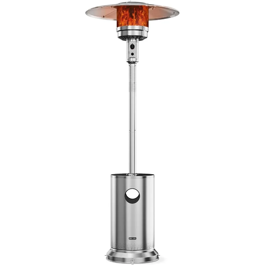 

48000 BTU Patio Heater for Outdoor Use With Round Table Design Double-Layer Stainless Steel Burner and Wheels Outdoor Patio Hea
