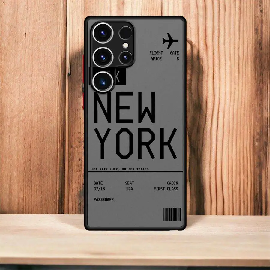 Airplane Bus Tickets Phone case for Samsung Galaxy S9 S10 Plus S20 S21 S22 S23 S24 S25 Plus Ultra FE fundas case