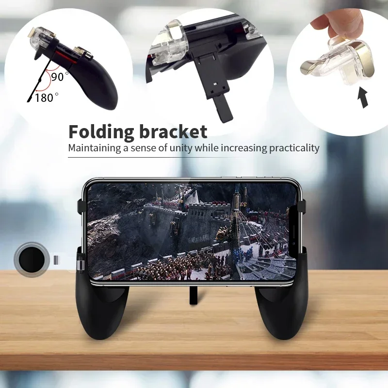 DATA FROG Mobile Game Trigger L1R1 Gaming Grip Joystick Game Controller For 4.5-6.5 Inch iOS Android Smartphone