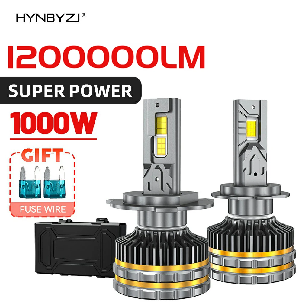 

HYNBYZJ 1000W H7 H4 LED Headlight H11 H1 H3 H8 HB3 9005 HB4 9006 9012 9007 9008 LED Lights H9 H13 Auto Lamp Bulb