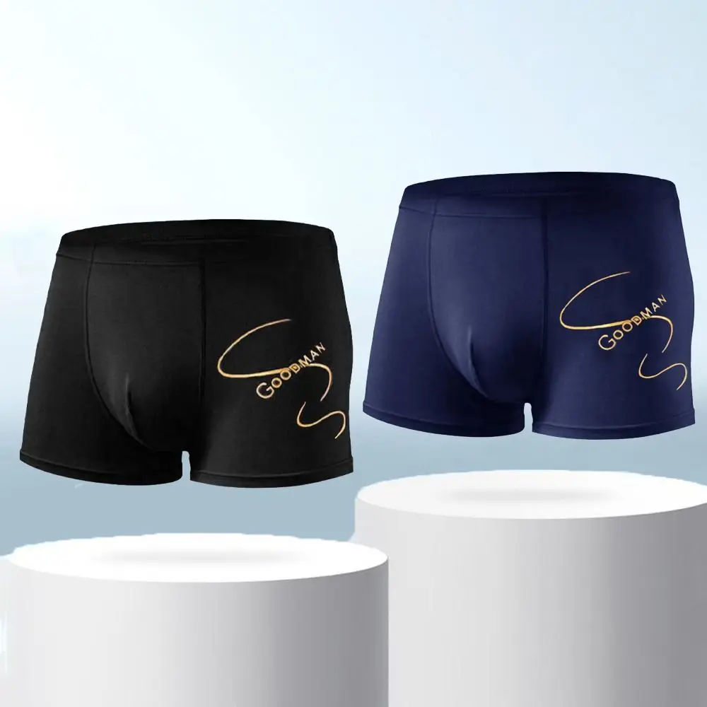 

Breathable Seamless Men's Boxer Briefs Mid Waist Elastic Underwear for Man Large Size Lingerie English Letter Panties Male