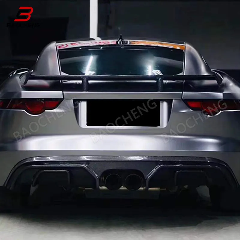 ل جاكوار F-نوع جديد وصول رفع وظيفة قوس ألياف الكربون الخلفي سبويلر الجناح بوديكيت قطع غيار السيارات مصنع المورد سعر جيد #6