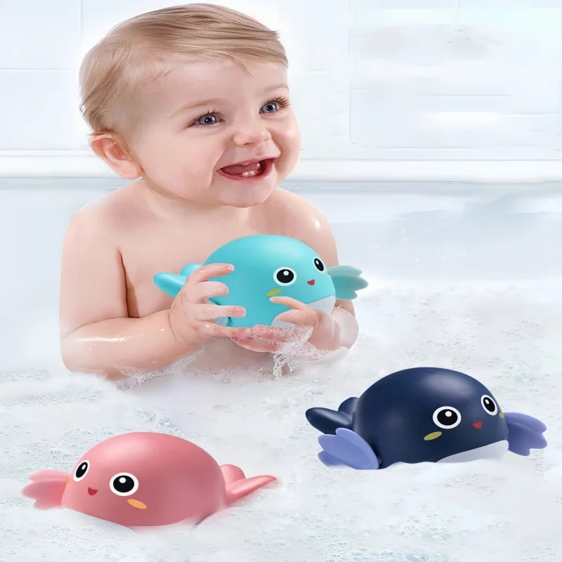 3 قطعة لعبة دولفين حمام الأطفال السباحة عقارب الساعة الدمى لعب المياه متعة الاستحمام لطيف متعة الأطفال الحمام دش حوض الاستحمام الحيوانات لعبة #1