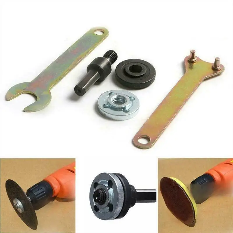 

Electric Drill Conversion Angle Grinder, Metal Handle Holder Adapter, 10mm, Cutting Disc, Polishing Wheel, Connecting Rod, 5Pcs