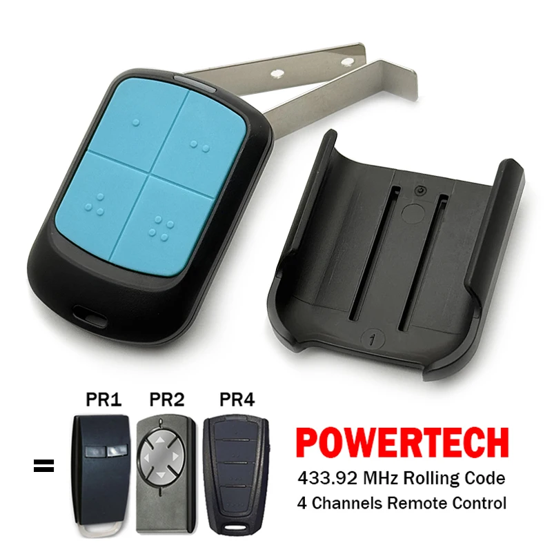 جهاز تحكم عن بعد جديد من Powertech بتردد 433 ميجاهرتز لبوابة المرآب الكهربائية مع مشبك متوافق مع Powertech PR1 PR2 PR4 للتحكم في باب المرآب