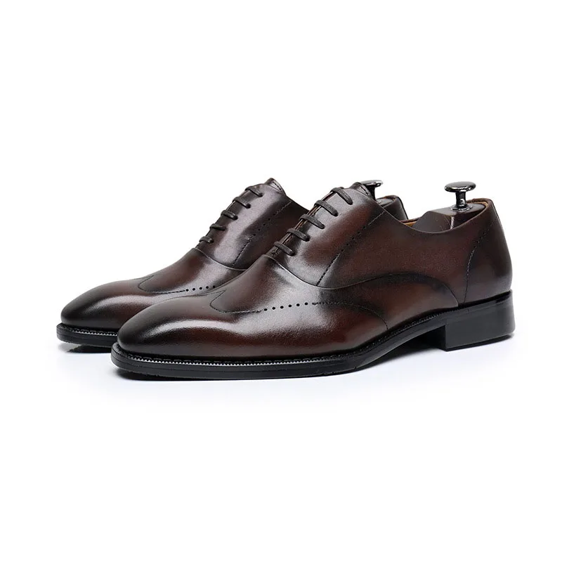 

BOLOLIA High Quality Handmade Oxford Dress Shoes Men Genuine Leather Suit Shoes Fashion Office Business Wedding Social Shoes