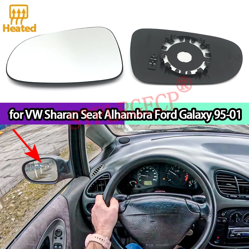 1 Stück Tür-Außenspiegelglas Beheizt Links Rechts Autostyling Rückspiegel für VW Sharan Seat Alhambra Ford Galaxy 1995-2001