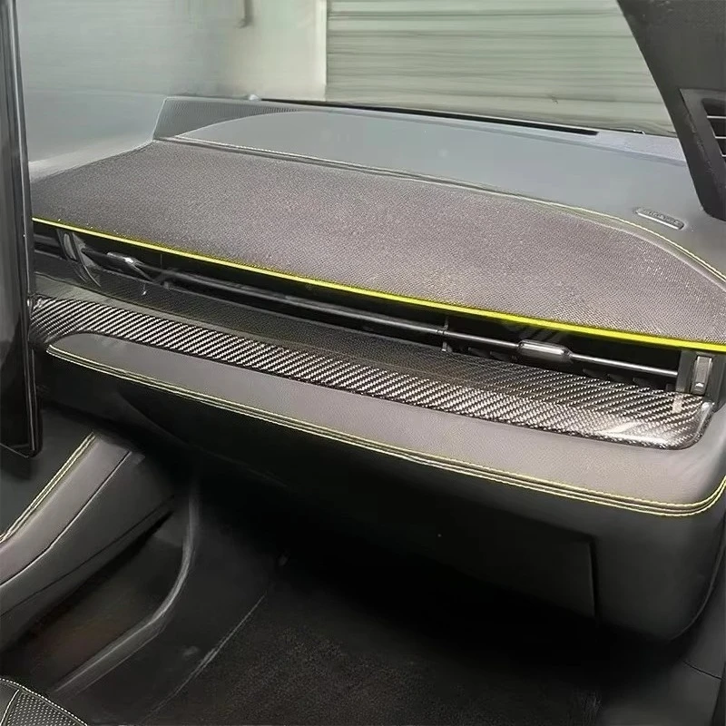 2025+ For Ford Mustang Mach-E Carbon Fiber Dashboard Cover Interior Accessory Trim Kit Fit
