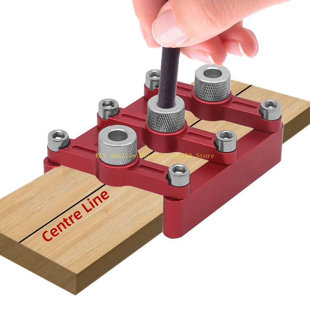 Woodworking self-centering log tenon three-in-one hole opener 90 degree straight hole punching positioner