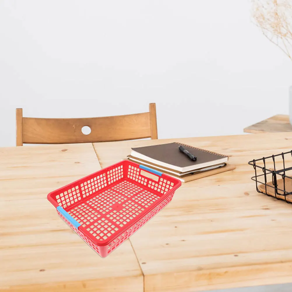 

5Pcs Paper Storage Basket Colorful Stackable Plastic Organizers for School Supplies Home Office Classroom Organization