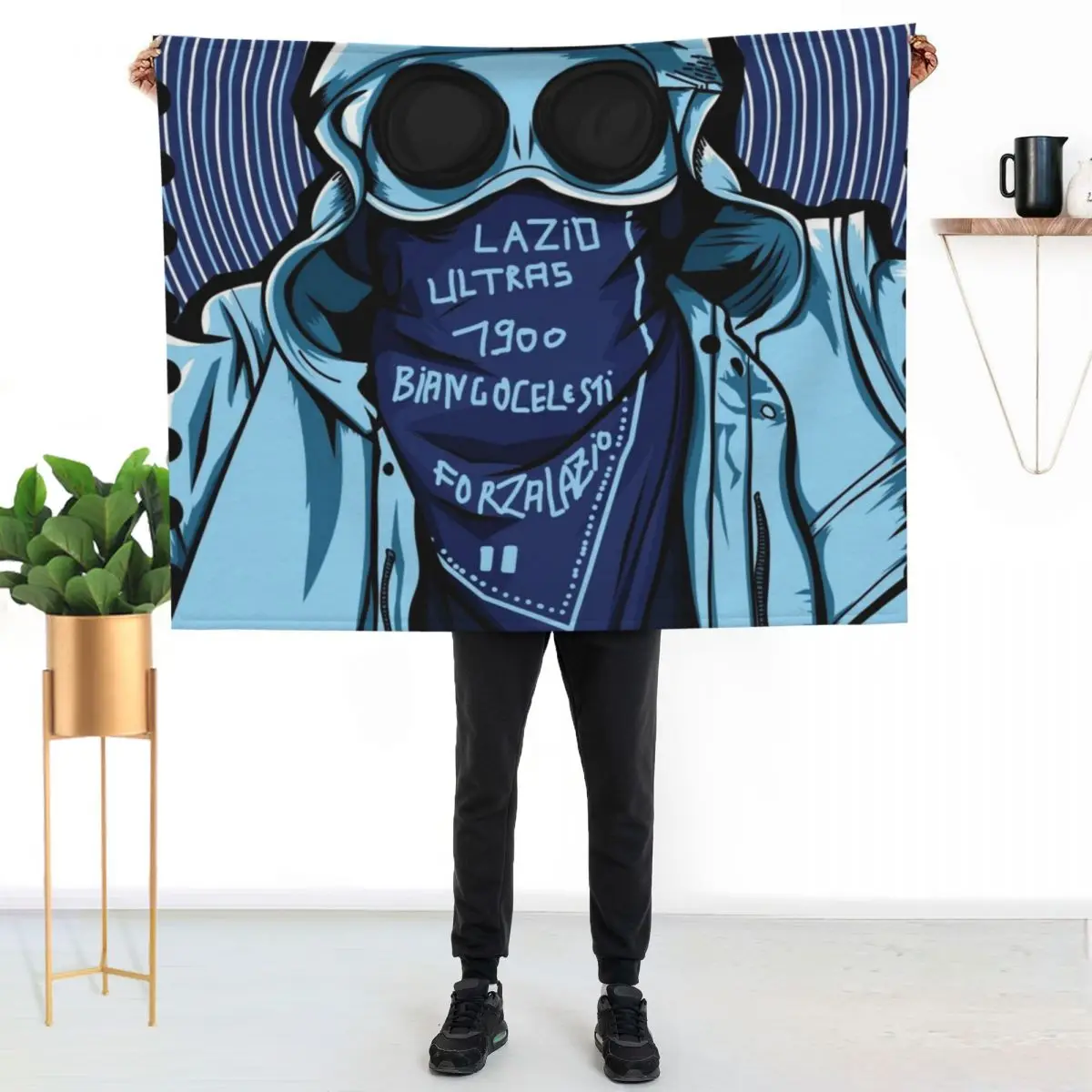 

Ultras Lazio Throw Blanket Faux Fur Soft Warm Blanket for Bed