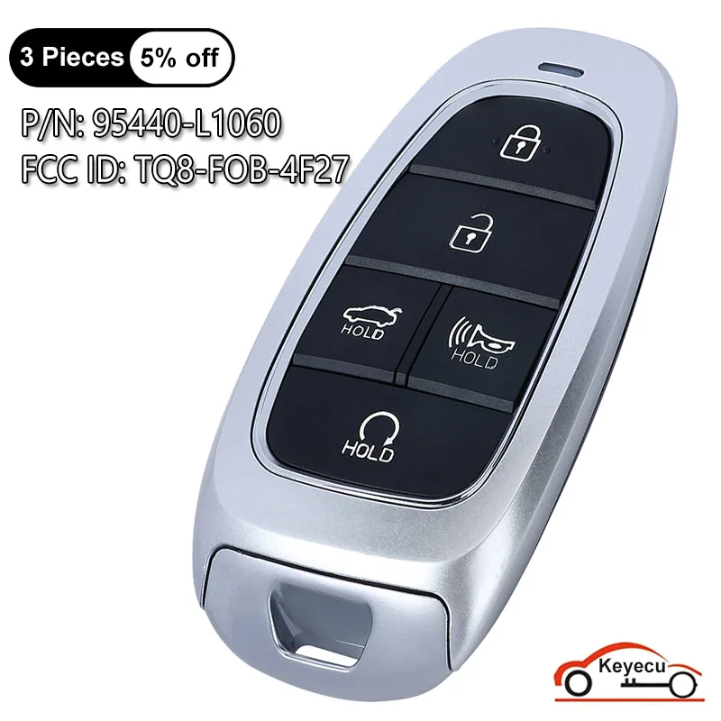 KEYECU 5 przycisków 433MHz ID47 Chip do Hyundai Sonata 2020 2021 Auto obudowa inteligentnego pilota z kluczykiem samochodowym Fob 95440-L1060