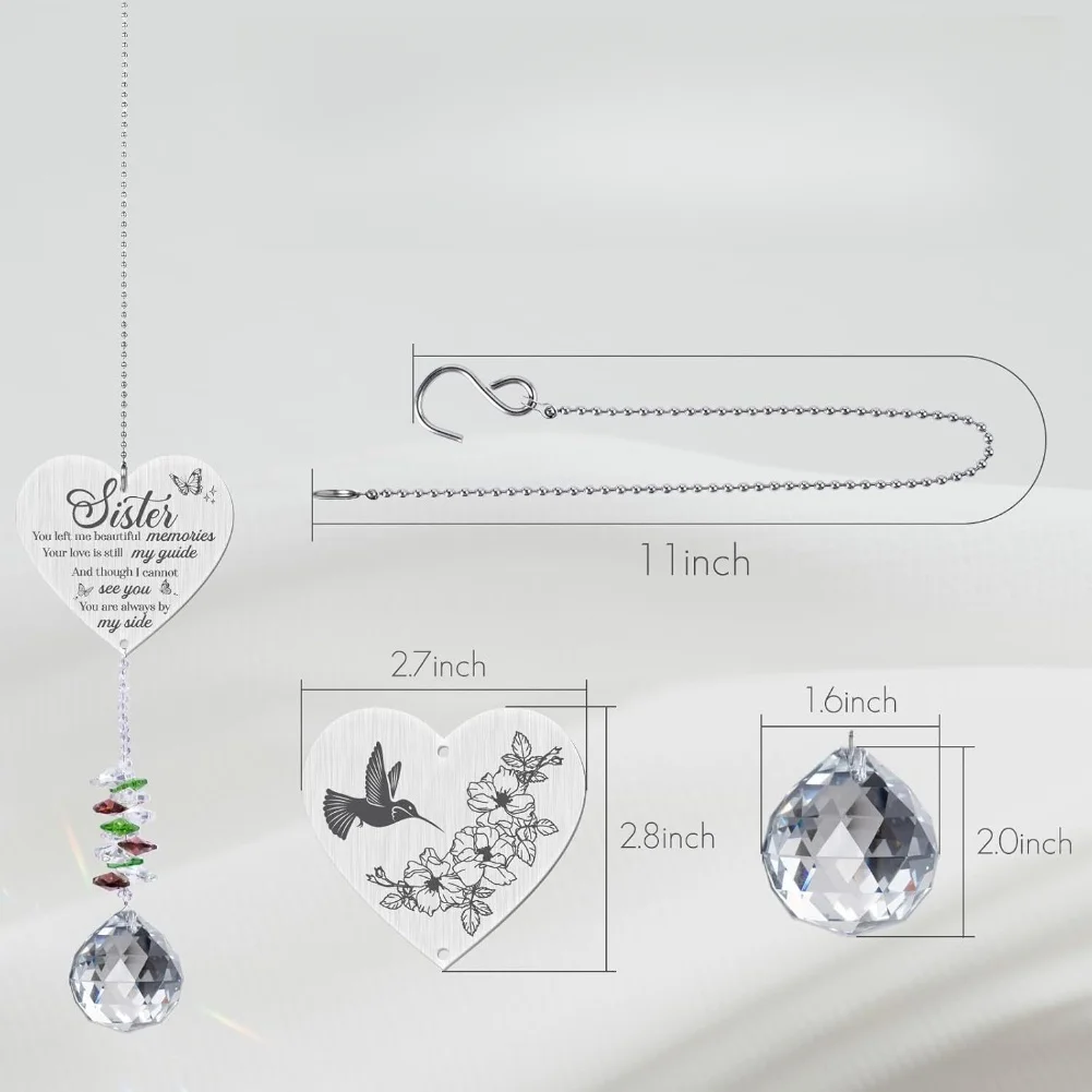 For Bedroom Heart Window Decor For Car Beautiful Indoor Decoration Sun Catcher Light Refraction Easy Installation