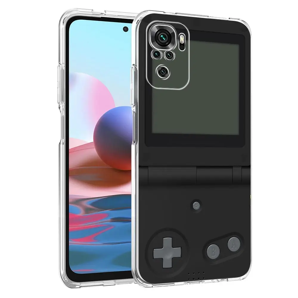 Gameboy Boy Flip Game Clear Phone Case For Xiaomi Redmi Note 12 5G 9S 9 8 10 11 Pro+ 9T 8T 10C 9C 9A 7 Pro Soft TPU Back Cover