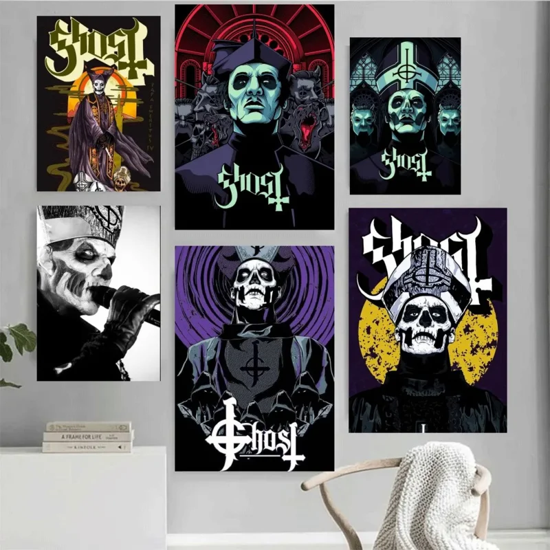 Halloween Wall Art Ghost Heavy Metal Band Angel'S Eyes HD Oil On Canvas Posters Prints Home Bedroom Living Room Decoration Gifts