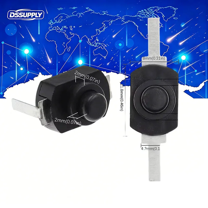 10PCS DC 30V 1A 1208YD 12*8mm Self Locking On Off Mini Push Button Switch For Electric Torch