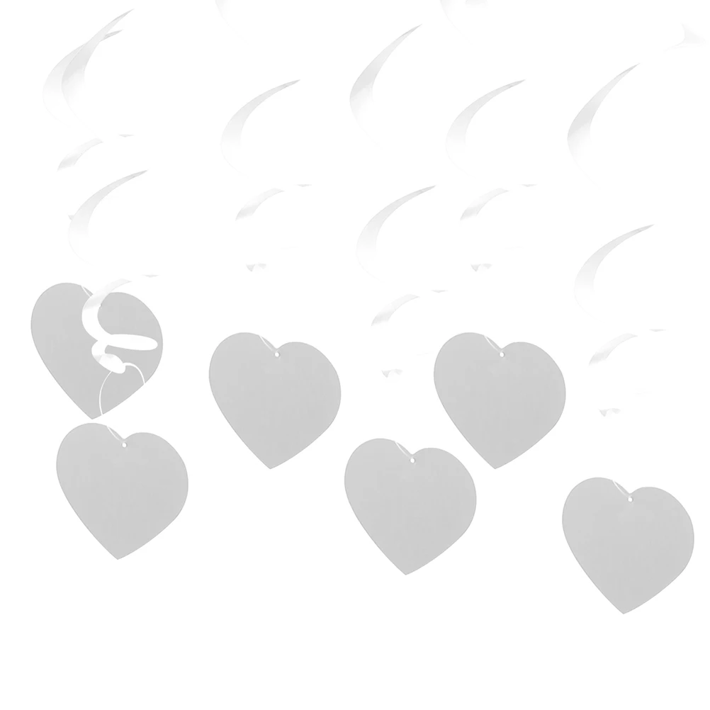 

6 Pcs Ornament Heart Pendant Wedding Hanging Swirl Ribbons Dizzy Dangler Decorations