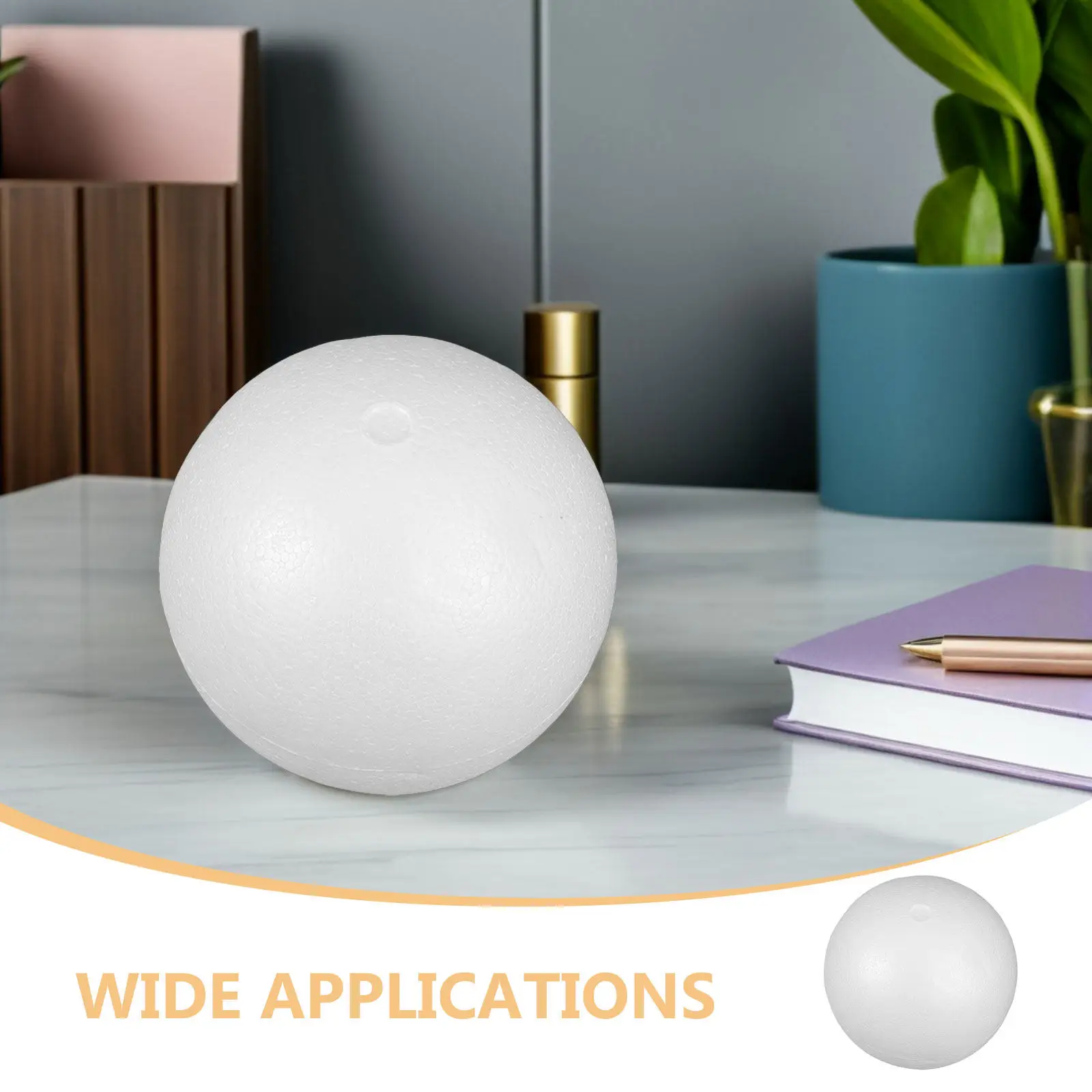6Pcs White Solid Polystyrene Foam Balls Smooth Round Craft Spheres for DIY Painting Arts Projects School Modeling Foam Balls