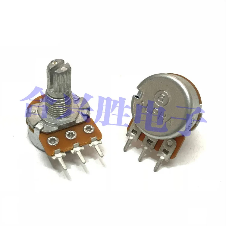 1 Piece RV16 Type Single A10K Power Amplifier Volume Potentiometer A100K 3Pin Flower Shaft Length 15MM/20MM