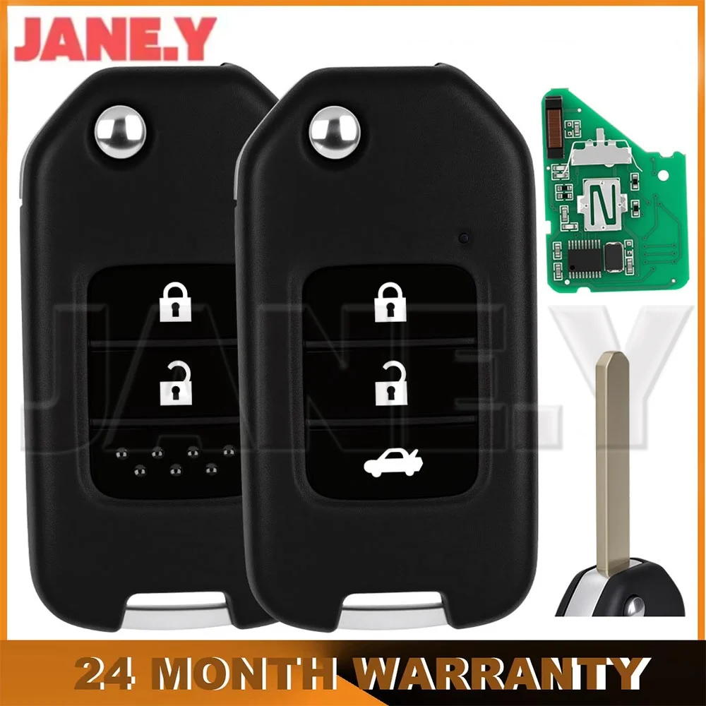 JANE.Y - ID47 PCF7961 433MHz Remote Car Key For Honda A / G Accord Civic City CRV Jazz XR-V Vezel HR-V FRV HLIK6-3T / TWB1G721