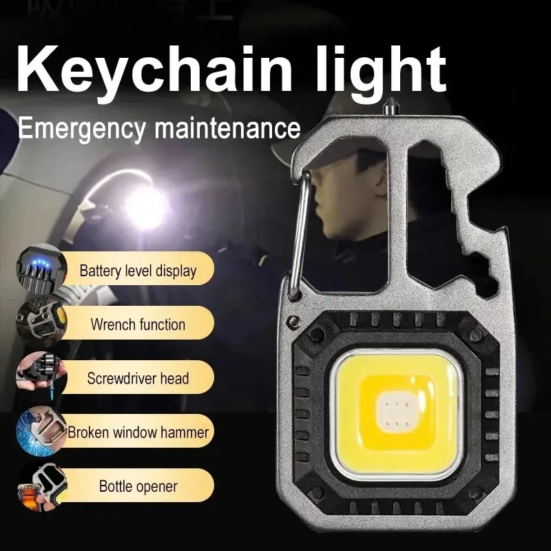 

Mini Portable High Brightness LED Work Light Keychain Lamp Functional Outdoor Torch Light Strong Light Carry-On Lamp