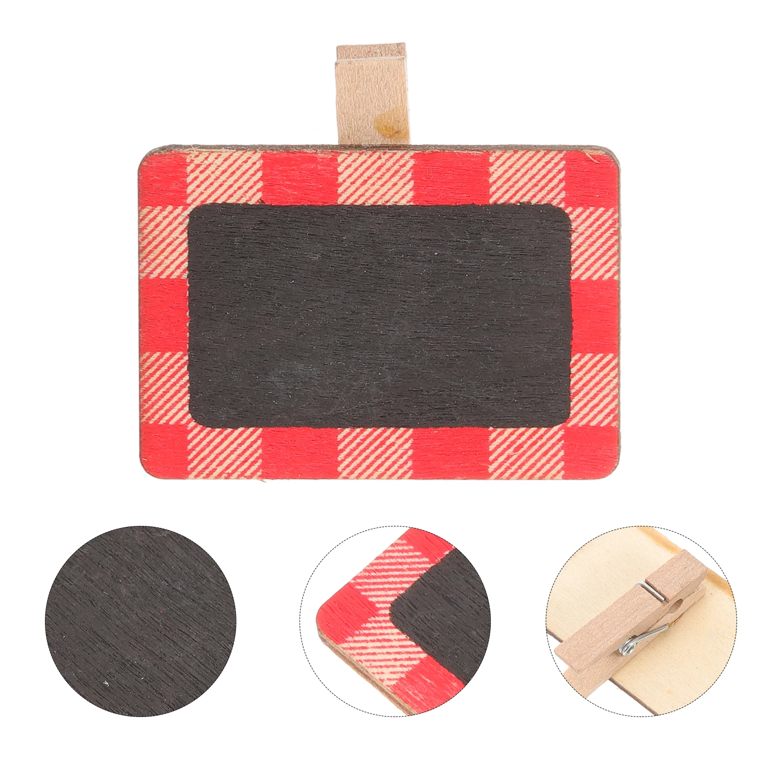 20 Pcs Blackboard Clips Wooden Mini Note Taker Bill Holder Message Board Groceries Clamps Reusable Home Signs Memo Chalkboard