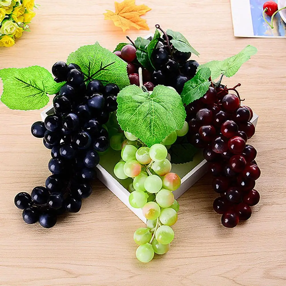 Fake Mini Decorative Lifelike Plastic Home Decor Artificial Fruit Grapes Simulation