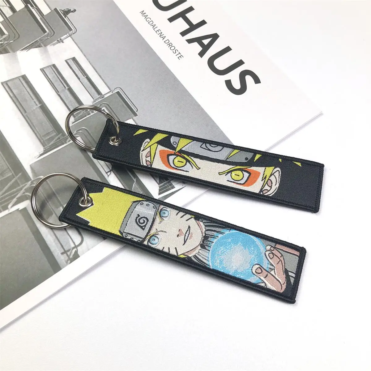 New Design Motorcycles Cars Anime Chain Jet Tags Embroidery Key Fobs for  Bag Backpack Keychain Fashion Key Ring Gift