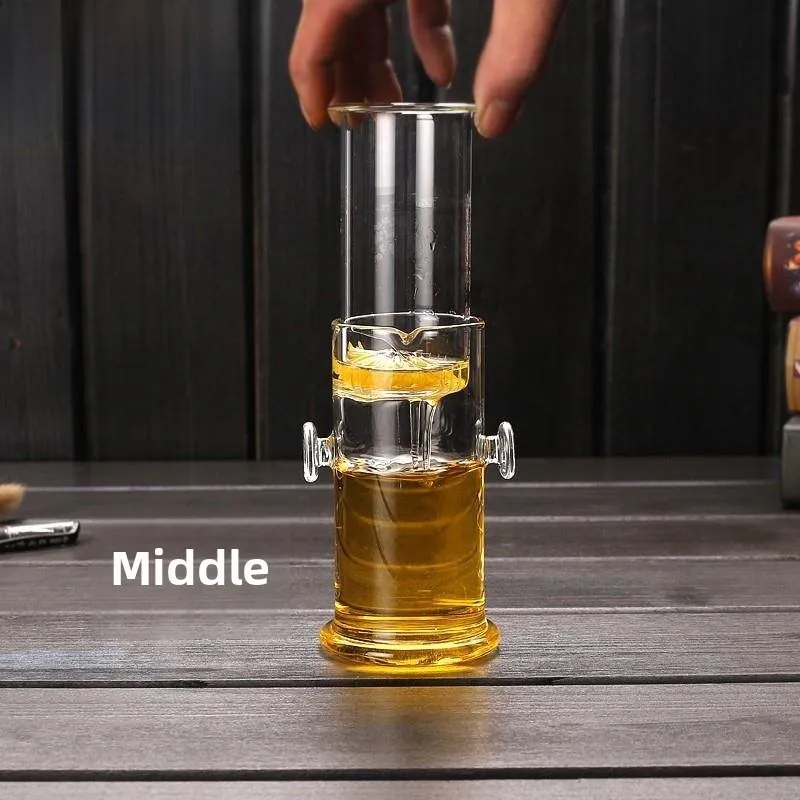 Heat Resistant Glass Cup Double Earled Puer Tea Brewing Tool Red Tea Filter Simple Home Use Tea Pot  Printed Thermal...