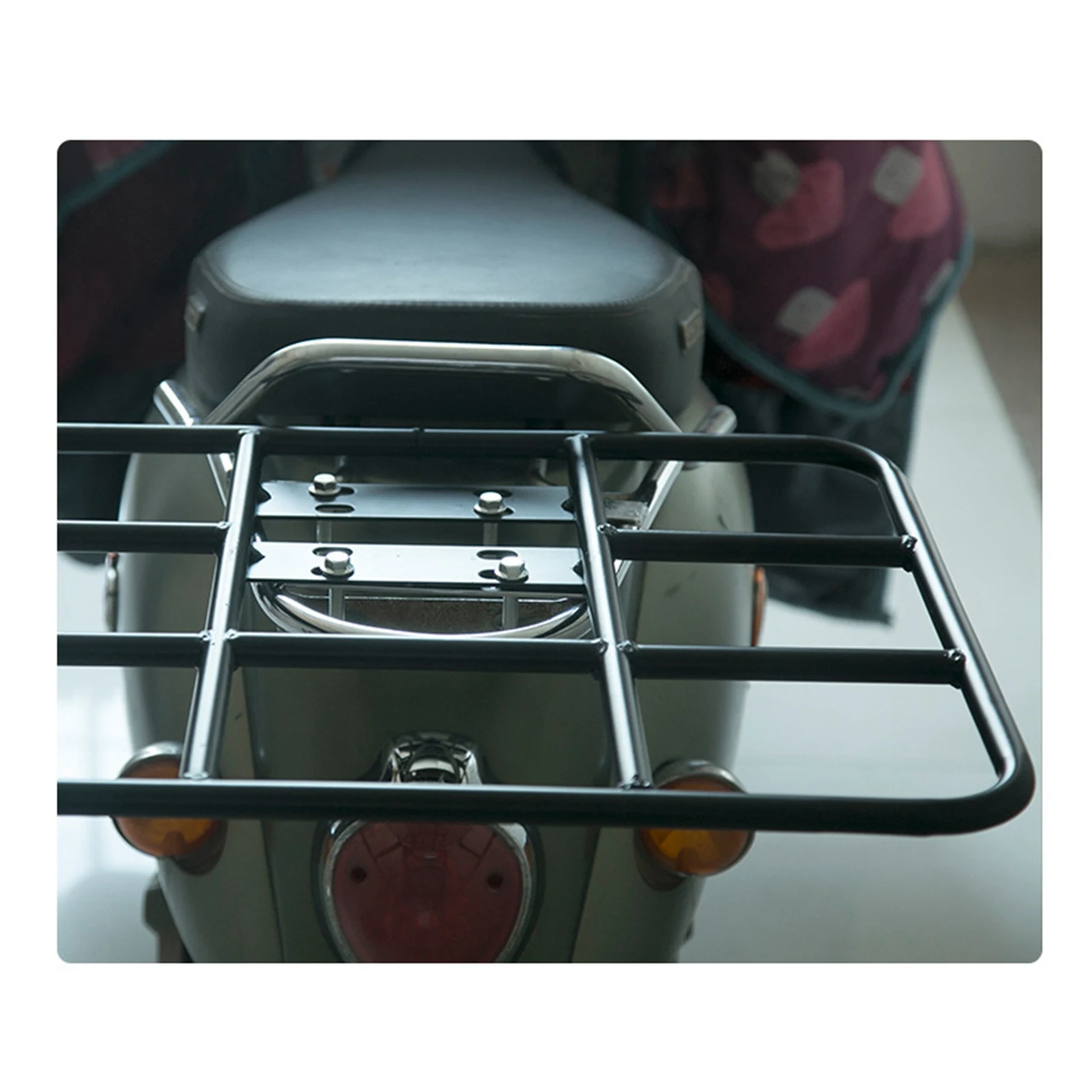 Food Delivery Box Rack Rear Grille 80kg Loading Seamless Steel Tube Universal for Motorcycle Electric Bicycle