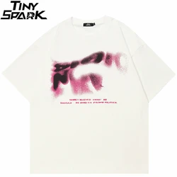 2024 Men T-Shirt Streetwear Twisted Blurry Letters Graphic Casual White Tshirt Tops Tees Cotton T Shirt Unisex Fashion Clothing