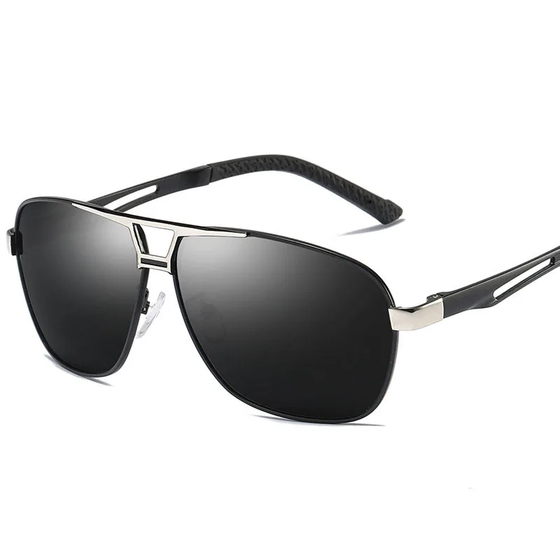 Men's Aviator Polarized Sunglasses, Military Style Metal Frame Sun Glasses, UV Protection & Anti-Glare Eyewear