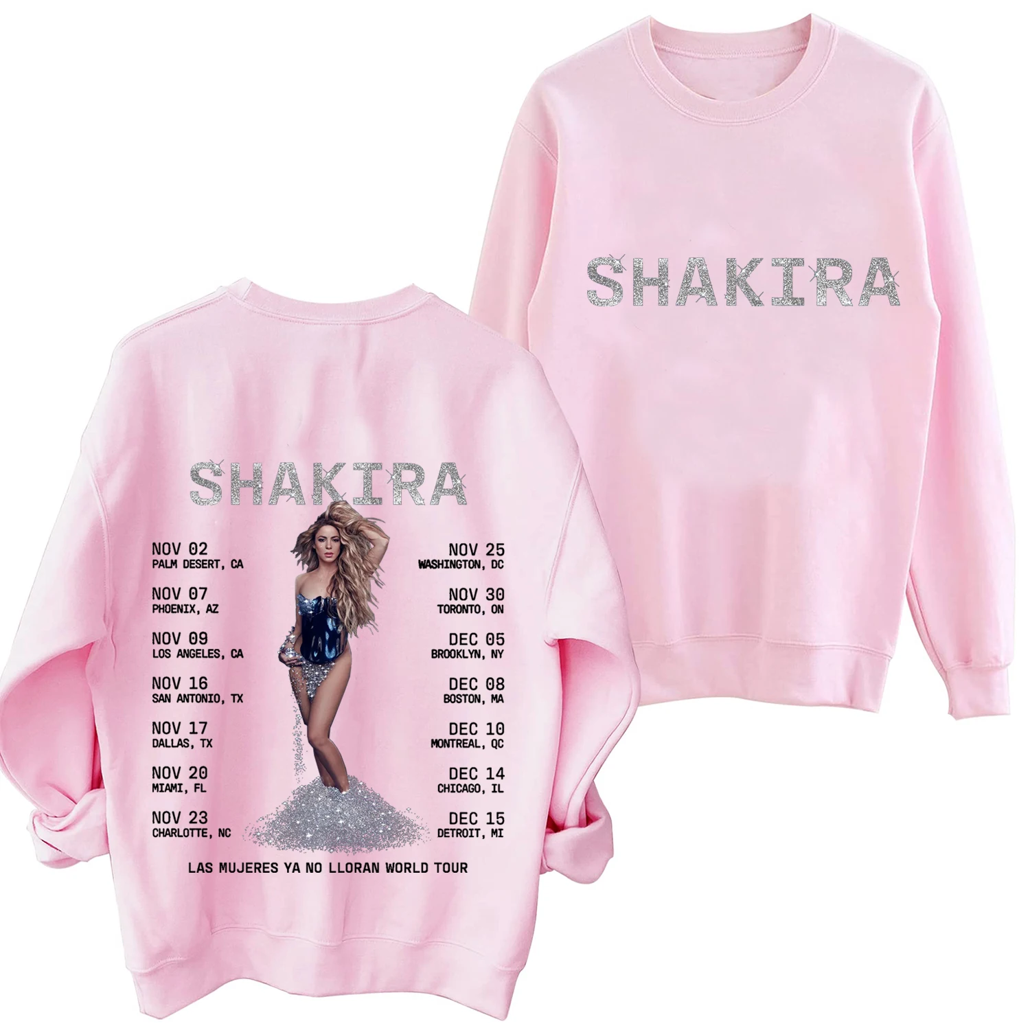 Moletons de manga comprida com pescoço em O para homens e mulheres Shakira Las Mujeres Ya No Lloran World Tour, roupas estampadas para primavera e outono 2022