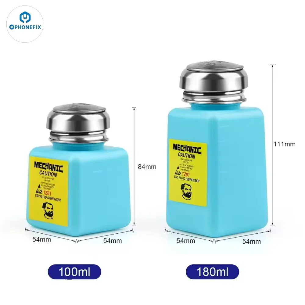 Mechanic 180ML Plastic Liquid Alcohol Bottle for Filling Alcohol Cleaning ESD Fluid Dispenser for Cleaning Cell Phone PCB Part